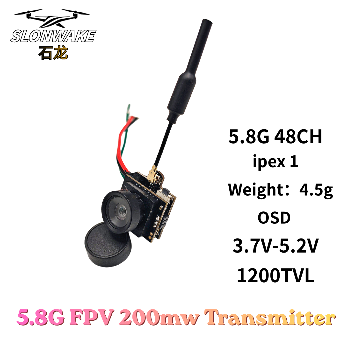 Slonwake 5.8G 48CH 200mW FPV D - Drone Frame reseña y precio